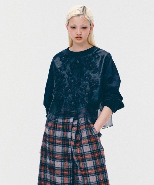 EMBROIDERY LONG SLEEVE TOPS エンブロイダリー ロングスリーブ トップス