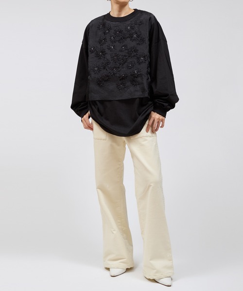 EMBROIDERY LONG SLEEVE TOPS エンブロイダリー ロングスリーブ トップス