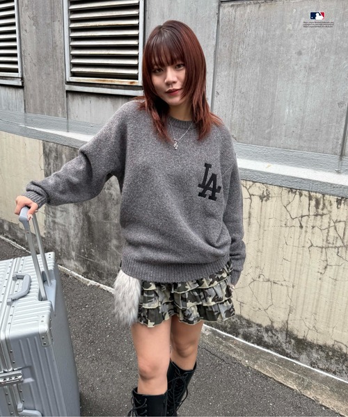 MARC JACOBS ダメージロゴニットセーター L モノグラム MARC JACOBS ダメージロゴニットセーター L モノグラム ダメージニット