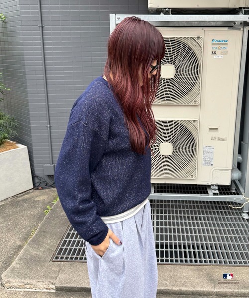 sedacle(セダクル)の「【別注】MLB/ラメジャガードロゴニット(ニット/セーター・メンズ・グレー/ネイビー/ベージュ・LARGE/MEDIUM/SMALL)」の17枚目の写真