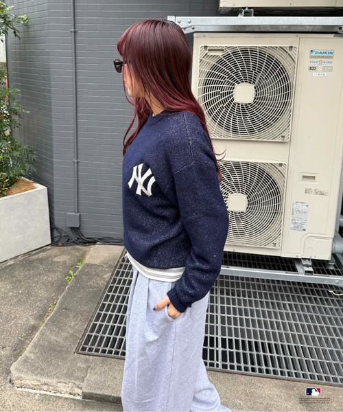sedacle(セダクル)の「【別注】MLB/ラメジャガードロゴニット(ニット/セーター・メンズ・グレー/ネイビー/ベージュ・LARGE/MEDIUM/SMALL)」の15枚目の写真