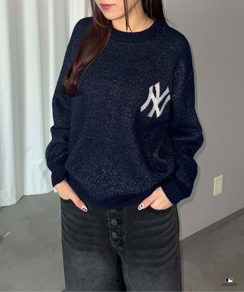 セール】【別注】MLB/ラメジャガードロゴニット（ニット/セーター