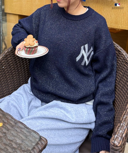 セール】【別注】MLB/ラメジャガードロゴニット（ニット/セーター