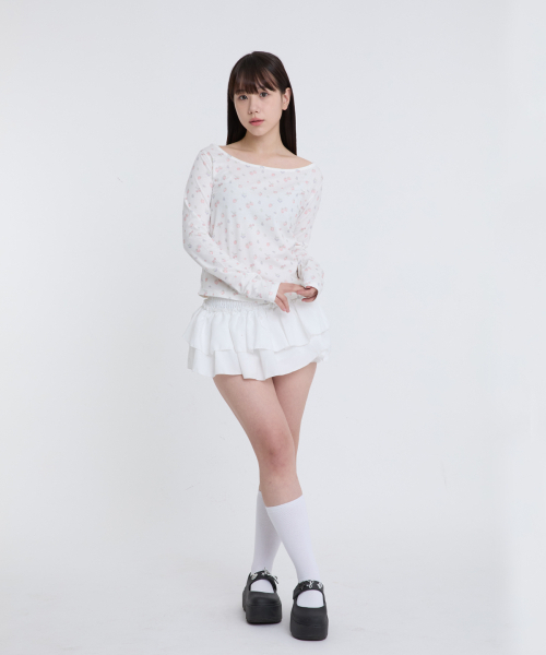 ESCAPEFROM(エスケープフロム)の「ヴィンテージストロベリー フルプリント スリムフィット ボートネック ロングスリーブ アイボリー(Tシャツ/カットソー・レディース・その他・MEDIUM)」の6枚目の写真