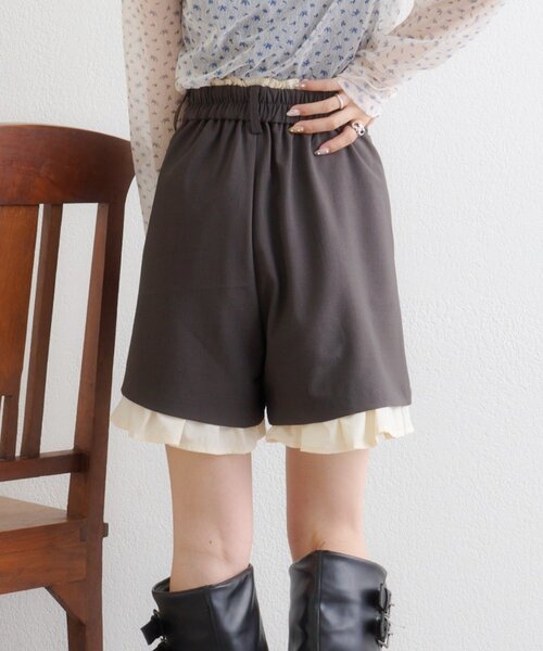 w closet（ダブルクローゼット）の「レイヤードショートパンツ（その他パンツ・レディース・チャコールグレー/ベージュ/カーキ・FREE）」の19枚目の写真