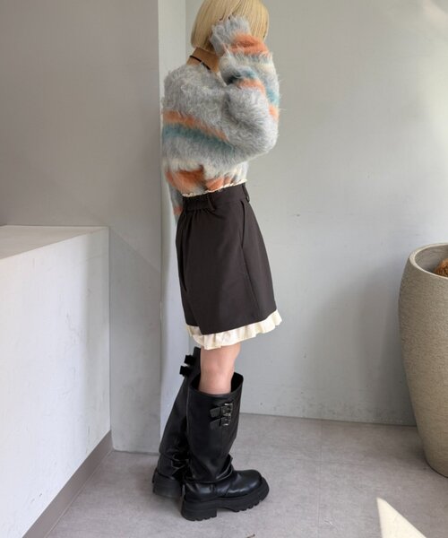 w closet（ダブルクローゼット）の「レイヤードショートパンツ（その他パンツ・レディース・チャコールグレー/ベージュ/カーキ・FREE）」の15枚目の写真