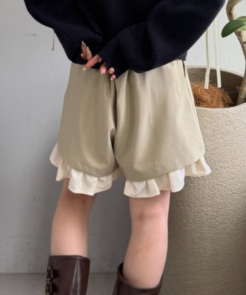 w closet（ダブルクローゼット）の「レイヤードショートパンツ（その他パンツ・レディース・チャコールグレー/ベージュ/カーキ・FREE）」の7枚目の写真