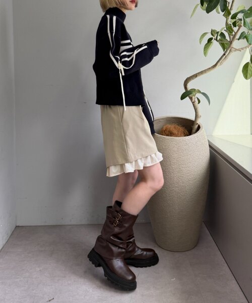 w closet（ダブルクローゼット）の「レイヤードショートパンツ（その他パンツ・レディース・チャコールグレー/ベージュ/カーキ・FREE）」の9枚目の写真