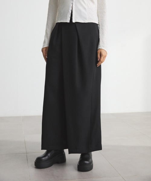 CITY TOKYO（シティトウキョウ）の「Cross Wrap Pants/クロスラップパンツ/ワイドパンツ（その他パンツ・レディース・ブラック/チャコールグレー・1/3/2）」の2枚目の写真