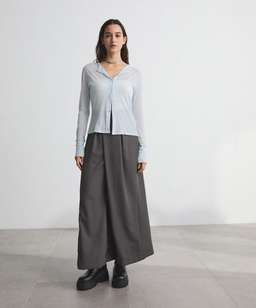 CITY TOKYO（シティトウキョウ）の「Cross Wrap Pants/クロスラップパンツ/ワイドパンツ（その他パンツ・レディース・ブラック/チャコールグレー・1/3/2）」の4枚目の写真