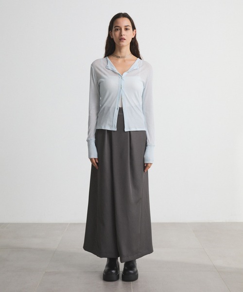 CITY TOKYO（シティトウキョウ）の「Cross Wrap Pants/クロスラップパンツ/ワイドパンツ（その他パンツ・レディース・ブラック/チャコールグレー・1/3/2）」の6枚目の写真