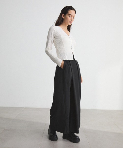 CITY TOKYO（シティトウキョウ）の「Cross Wrap Pants/クロスラップパンツ/ワイドパンツ（その他パンツ・レディース・ブラック/チャコールグレー・1/3/2）」の11枚目の写真