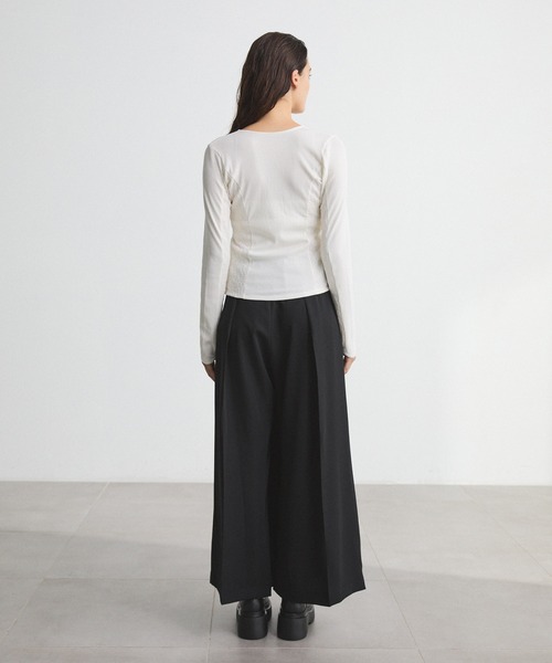 CITY TOKYO（シティトウキョウ）の「Cross Wrap Pants/クロスラップパンツ/ワイドパンツ（その他パンツ・レディース・ブラック/チャコールグレー・1/3/2）」の14枚目の写真