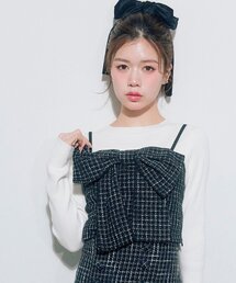 OLIVE des OLIVE | リボンビスチェとリブニットセット(ニット/セーター)