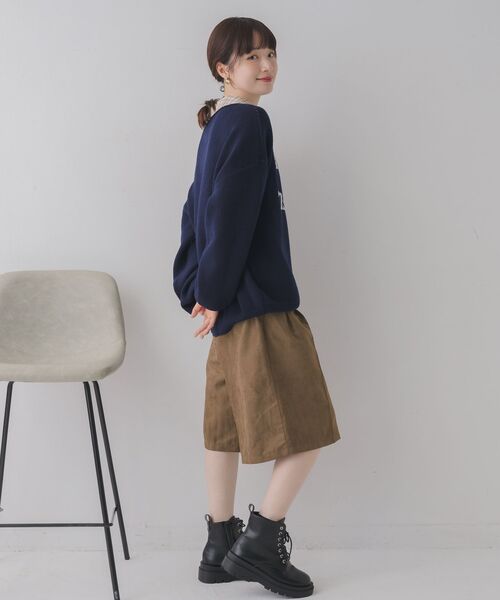 RETRO GIRL（レトロガール）の「シャツ襟付ロゴニット（ニット/セーター・レディース・グリーン/ブルー/ナチュラル・FREE）」の5枚目の写真