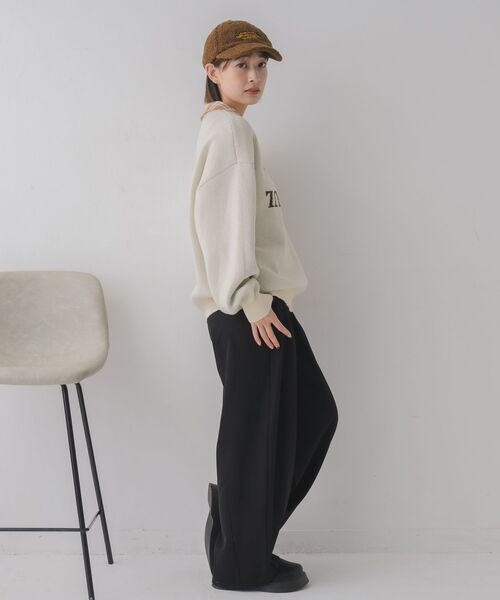 RETRO GIRL（レトロガール）の「シャツ襟付ロゴニット（ニット/セーター・レディース・グリーン/ブルー/ナチュラル・FREE）」の13枚目の写真