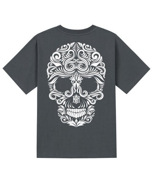 KAN6312(カン6312)の「KTG0020 フラワースカル 半袖Tシャツ - グレー(Tシャツ/カットソー・メンズ・その他・LARGE/MEDIUM/SMALL/X-LARGE)」の1枚目の写真