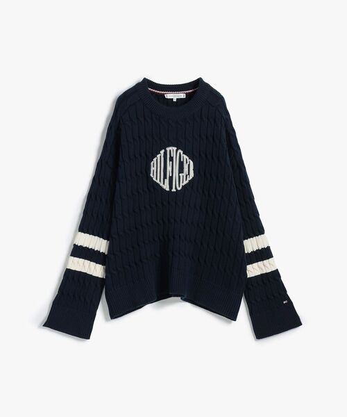 TOMMY HILFIGER(トミーヒルフィガー)の「テクスチャードグラフィッククルーネックセーター(ニット/セーター・レディース・イエロー/グレー/マルチ・X-SMALL/XX-SMALL)」の7枚目の写真