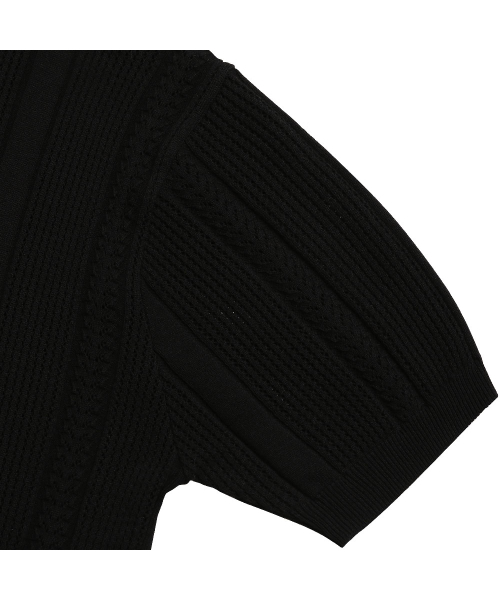 sortie(ソルティ)の「Mesh Mixed Crochet Polo Knit (Black)(ポロシャツ・メンズ・その他・LARGE/X-LARGE/MEDIUM)」の4枚目の写真