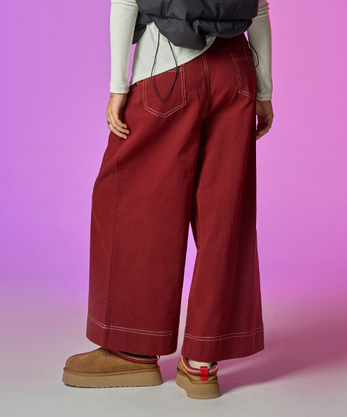 KOLEAT（コレット）の「[起毛ver.] ワイドコットンスティッチパンツ [レッド] KCL.（その他パンツ・レディース・その他・SMALL/MEDIUM）」の4枚目の写真