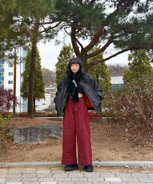 KOLEAT（コレット）の「[起毛ver.] ワイドコットンスティッチパンツ [レッド] KCL.（その他パンツ・レディース・その他・SMALL/MEDIUM）」の12枚目の写真