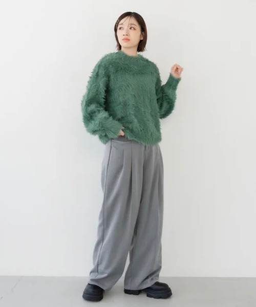 merrylatte(メリーラテ)の「シャギークルーネックニット【IROHANI】(ニット/セーター・レディース・グレー/グリーン・FREE)」の18枚目の写真