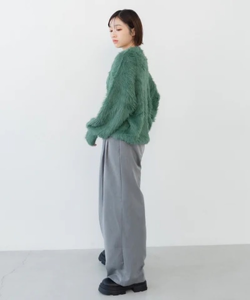 merrylatte(メリーラテ)の「シャギークルーネックニット【IROHANI】(ニット/セーター・レディース・グレー/グリーン・FREE)」の19枚目の写真