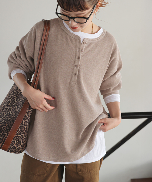 Spick & Span（スピックアンドスパン）の「《WEB限定 / 追加4》2枚SETヘンリーネックプルオーバー（Tシャツ/カットソー・レディース・マルチ/その他1/その他6・FREE）」の3枚目の写真