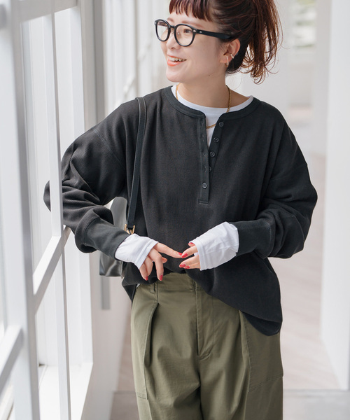WEB限定 / 追加4》2枚SETヘンリーネックプルオーバー（Tシャツ