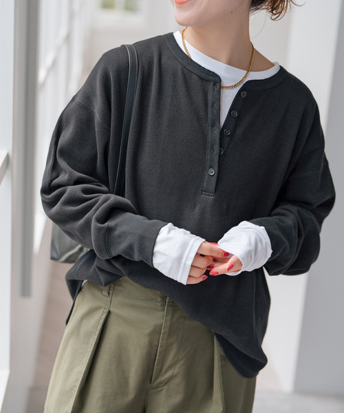 Spick & Span（スピックアンドスパン）の「《WEB限定 / 追加4》2枚SETヘンリーネックプルオーバー（Tシャツ/カットソー・レディース・マルチ/その他1/その他6・FREE）」の9枚目の写真