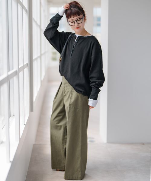 Spick & Span（スピックアンドスパン）の「《WEB限定 / 追加4》2枚SETヘンリーネックプルオーバー（Tシャツ/カットソー・レディース・マルチ/その他1/その他6・FREE）」の11枚目の写真