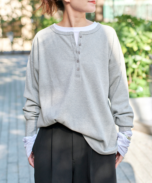 Spick & Span（スピックアンドスパン）の「《WEB限定 / 追加4》2枚SETヘンリーネックプルオーバー（Tシャツ/カットソー・レディース・マルチ/その他1/その他6・FREE）」の19枚目の写真