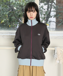 PIECEMAKER（ピースメーカー）の「COLOR BLOCK TRACK ZIP UP JACKET (CHARCOAL)（ナイロンジャケット）」