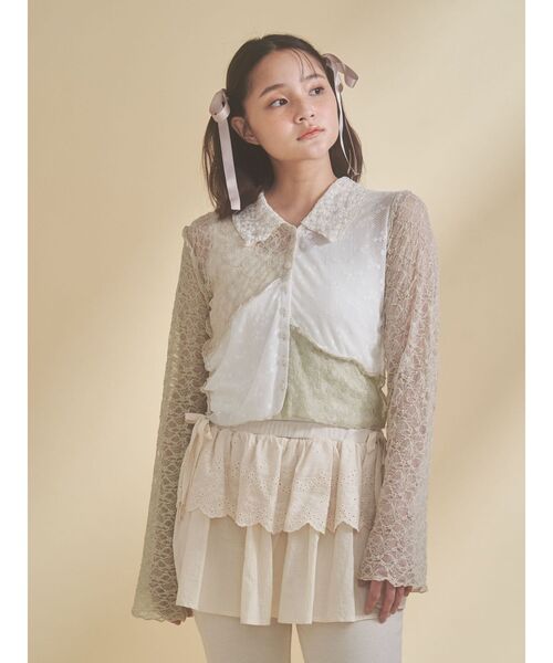 merry jenny（メリージェニー）の「fog color blocking cardigan（シャツ/ブラウス・レディース・ベージュ/ブルー/オフホワイト・FREE）」の9枚目の写真