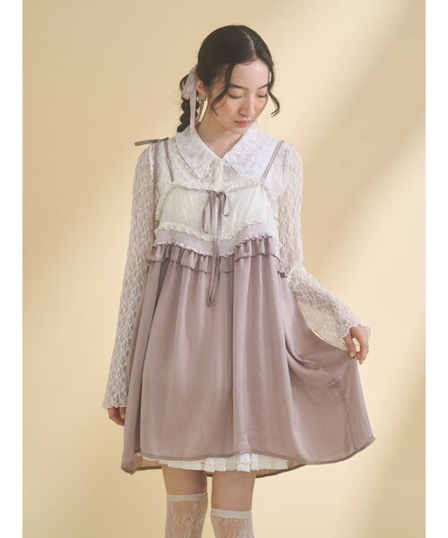 merry jenny（メリージェニー）の「fog color blocking cardigan（シャツ/ブラウス・レディース・ベージュ/ブルー/オフホワイト・FREE）」の20枚目の写真