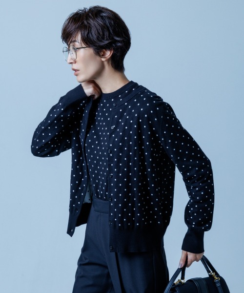 Mila Owen(ミラオーウェン)の「【NEW YEAR'S SPECIAL ITEM】アンサンブルニット/カーディガン(カーディガン/ボレロ・レディース・ライム/ピンク/ドット/グレー/ターコイズブルー・F)」の5枚目の写真