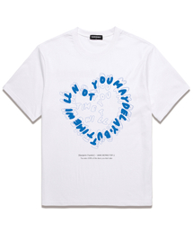 ハートタイポ オーバーサイズ半袖Tシャツ (VS0110) ホワイト