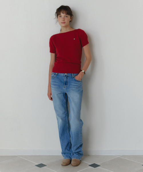AARAN(アラン)の「パフペンダントハーフニットウェア_レッド(ニット/セーター・レディース・レッド・FREE)」の4枚目の写真