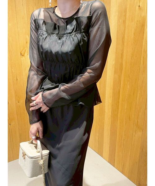 セール】LADYシフォンペプラムドレス 結婚式 お呼ばれ（ドレス