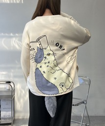 ♪しっぽ取り外し可能 裏起毛 アニマルスウェットプルオーバー（サメ・ネコ）