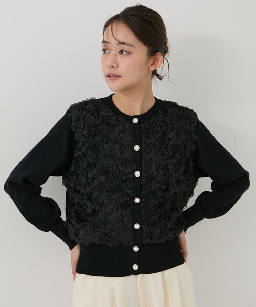 Jayro(ジャイロ)の「フラワーモチーフカーディガン(カーディガン/ボレロ・レディース・ブラック/ホワイト系その他・FREE)」の20枚目の写真