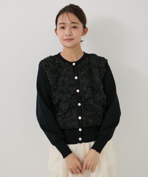 Jayro(ジャイロ)の「フラワーモチーフカーディガン(カーディガン/ボレロ・レディース・ブラック/ホワイト系その他・FREE)」の21枚目の写真