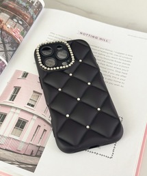 キルティング」に該当するスマホケース/カバー（ブラック/黒色系