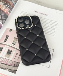 キルティング」に該当するスマホケース/カバー（ブラック/黒色系
