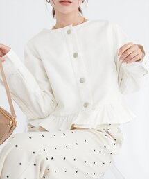 ノーカラー Gジャン」に該当するレディースのデニムジャケット