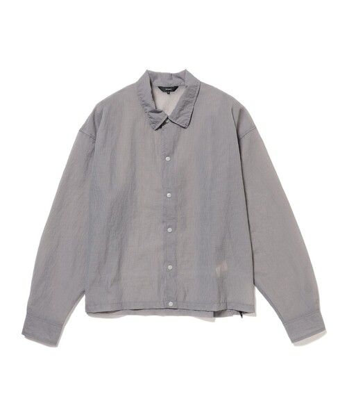 BEAMS(ビームス)の「ショートレングス シアー コーチシャツ【ワイドショートフィット】(シャツ/ブラウス・メンズ・グレー/ネイビー・S/M/L/XL)」の4枚目の写真