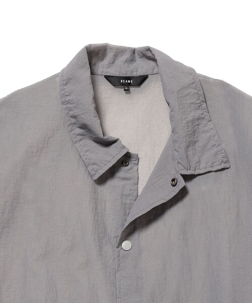BEAMS(ビームス)の「ショートレングス シアー コーチシャツ【ワイドショートフィット】(シャツ/ブラウス・メンズ・グレー/ネイビー・S/M/L/XL)」の5枚目の写真