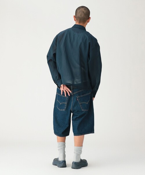BEAMS(ビームス)の「ショートレングス シアー コーチシャツ【ワイドショートフィット】(シャツ/ブラウス・メンズ・グレー/ネイビー・S/M/L/XL)」の8枚目の写真