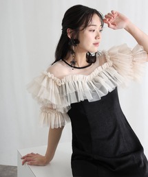 ミモレ丈&袖あり フォーマル ヴィンテージ風サテン背面ゴムクラシカルラメドットセレモニー 結婚式 二次会 パーティー ドレス オケージョンドレス お呼ばれ 同窓会 成人式