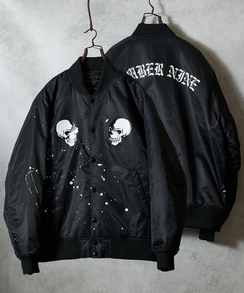 HAND PAINTED NYLON PRINTED STADIUM JACKET / ハンドペイント
